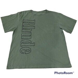 Rhude Pocket Logo Tee Size Large Olive Green